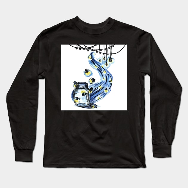 Fireflies out the jar Long Sleeve T-Shirt by Art by Ergate